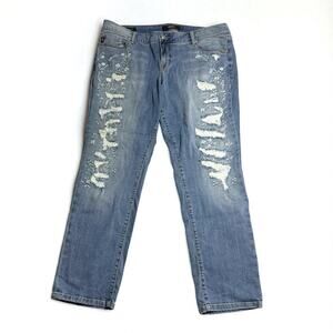 Torrid Premium Boyfriend Embellished Distressed Jeans 20W